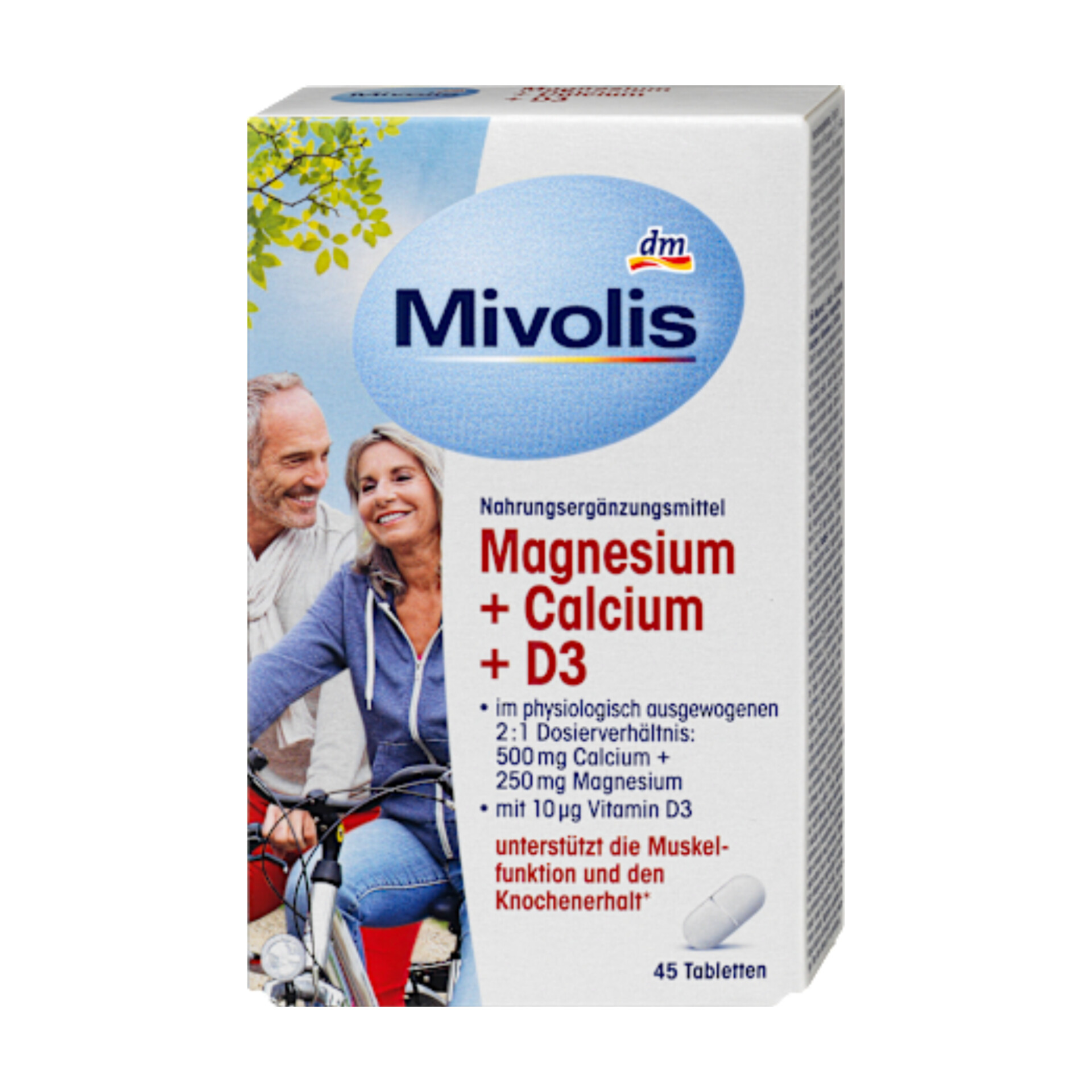 قرص منیزیم+کلسیم+D3 میولیس-Mivolis آلمان ۴۵ عدد