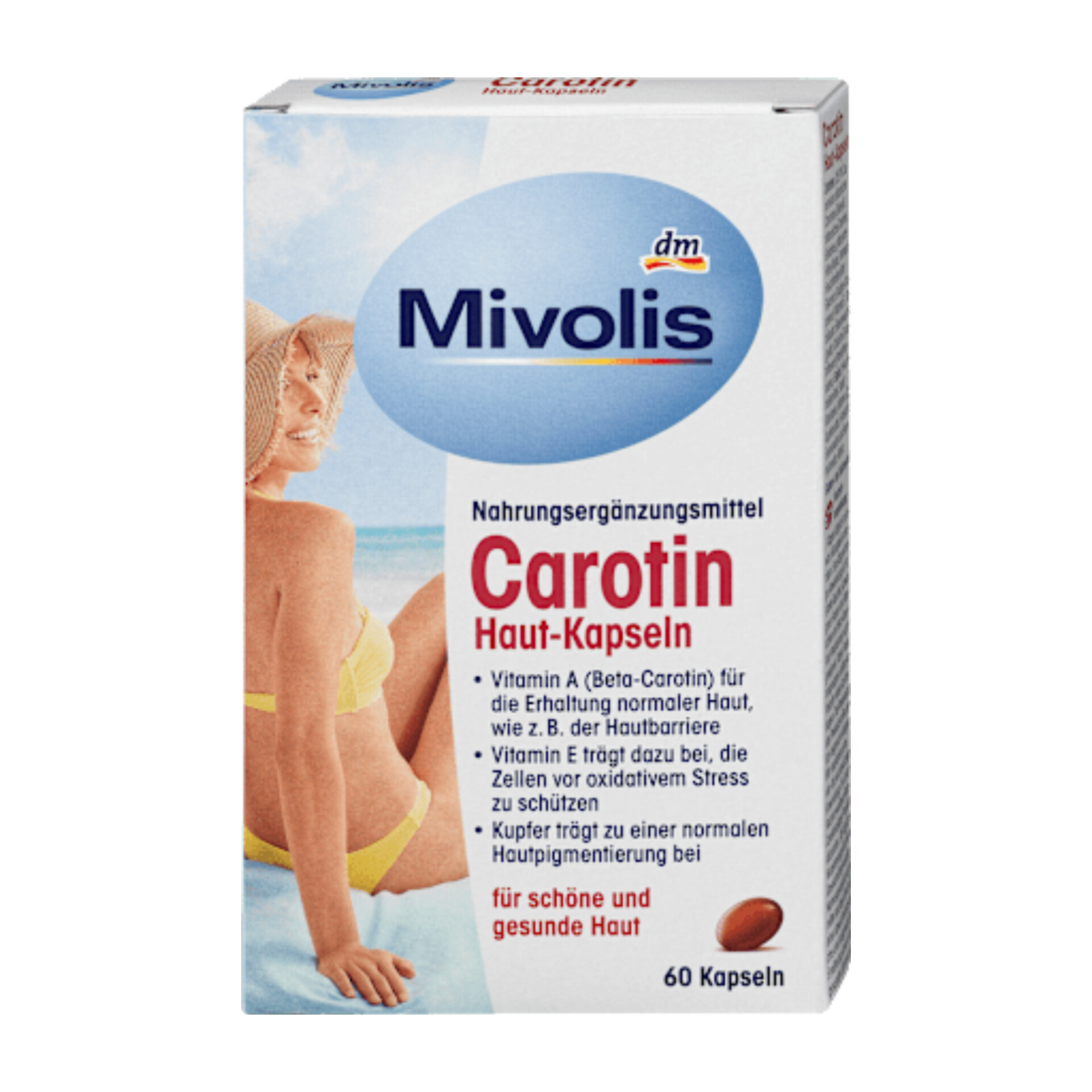 کپسولهای پوستی کاروتن میولیس-Mivolis آلمان ۶۰ عدد
