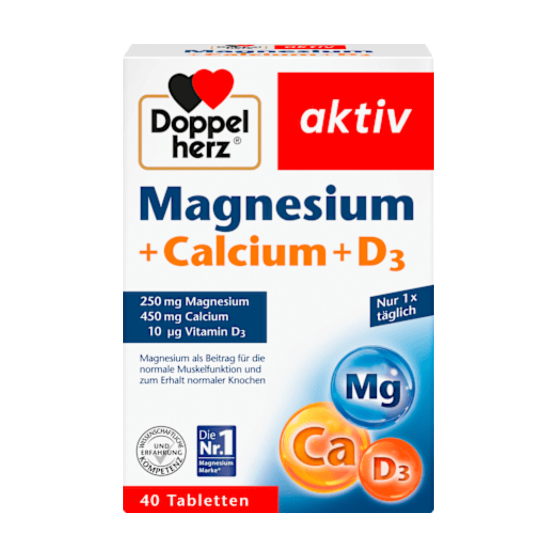 قرص منیزیم+کلسیم+D3 دوپل هرز-Doppel herz آلمان ۴۰ عدد