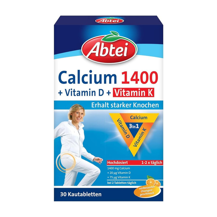 قرص کلسیم-۱۴۰۰+ویتامینK+D آبتی-Abtei آلمان ۳۰ عدد