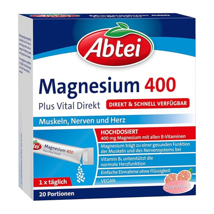 ساشه منیزیم پلاس ویتال-۴۰۰‌ آبتی-Abtei آلمان ۲۰ عدد