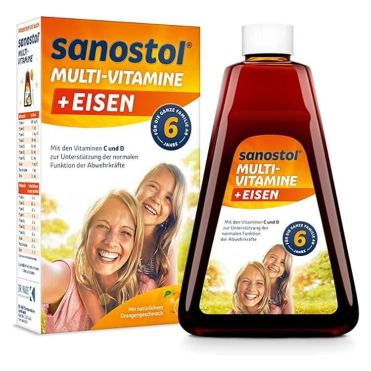 سانستول پلاس آهن:مولتی ویتامین کودکان بالای ۶ سال-Sanostol آلمان