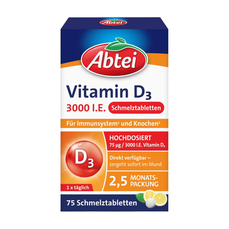 قرص ویتامین D-3-3000 ابتی-Abtei آلمان ۷۵ عدد