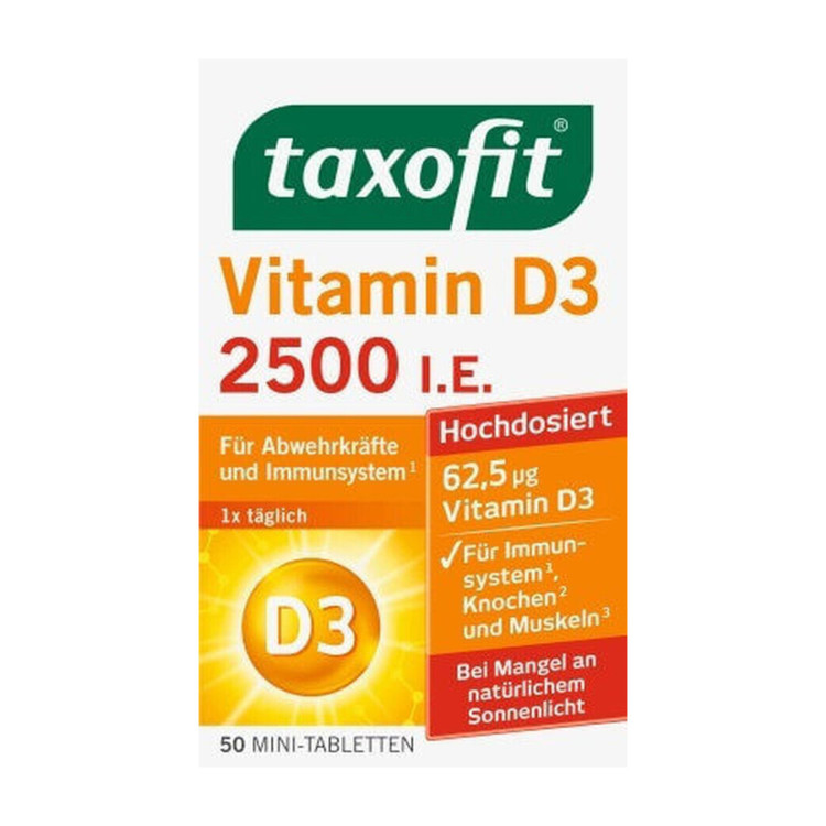 قرص ویتامین D3-2500 تاکسوفیت-taxotit آلمان ۵۰ عدد