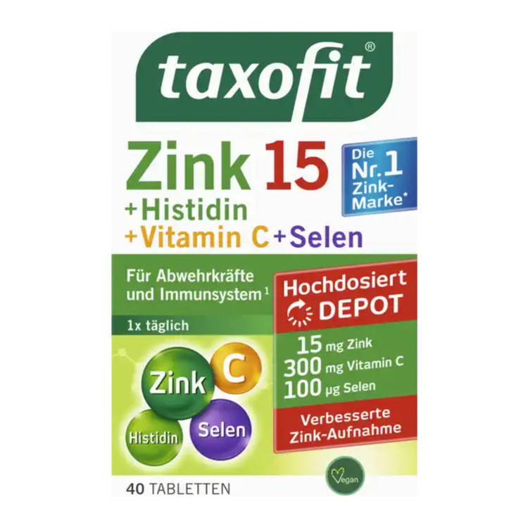 قرص زینک+هیستیدین+سلنیوم دپو تاکسوفیت-taxofit آلمان ۴۰ عدد