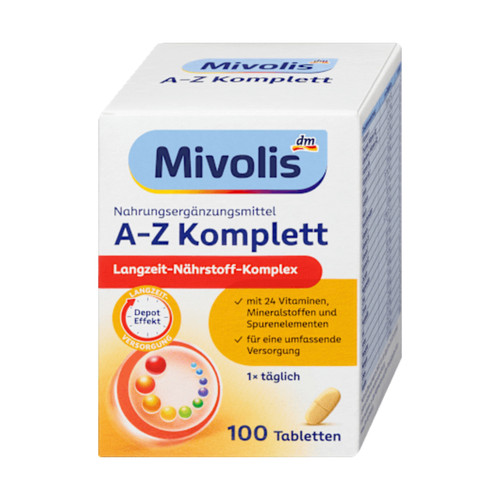 قرص مولتی ویتامین A Z میولیس-Mivolis آلمان ۱۰۰ عدد